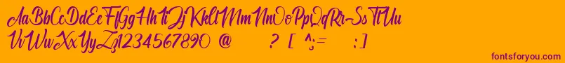 Angelinatta personal use only-Schriftart – Violette Schriften auf orangefarbenem Hintergrund