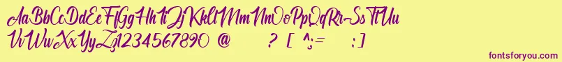 Angelinatta personal use only Font – Purple Fonts on Yellow Background