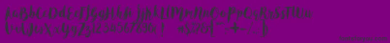 Angeline Vintage Demo-Schriftart – Schwarze Schriften auf violettem Hintergrund