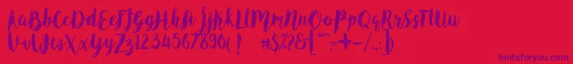 Angeline Vintage Demo Font – Purple Fonts on Red Background