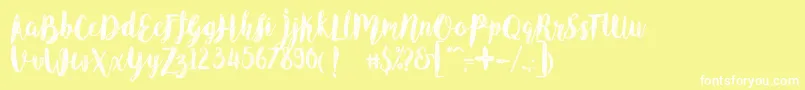 Angeline Vintage Demo Font – White Fonts on Yellow Background