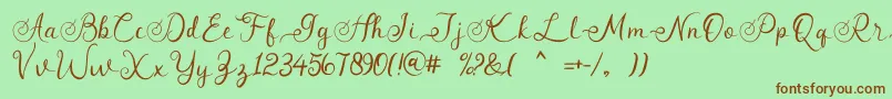angeline Font – Brown Fonts on Green Background