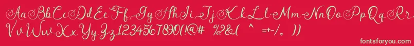 Police angeline – polices vertes sur fond rouge