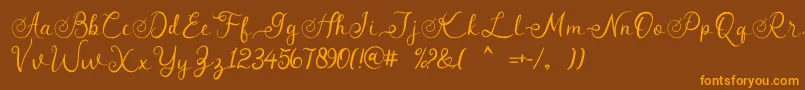 angeline Font – Orange Fonts on Brown Background