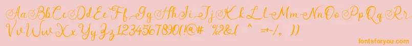 angeline Font – Orange Fonts on Pink Background