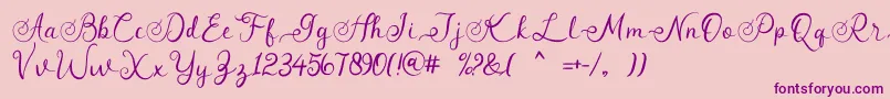 angeline Font – Purple Fonts on Pink Background