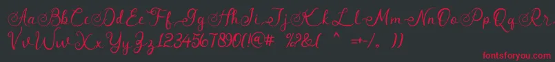 angeline-Schriftart – Rote Schriften auf schwarzem Hintergrund