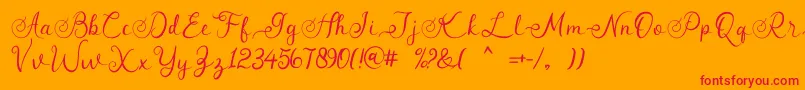 フォントangeline – オレンジの背景に赤い文字
