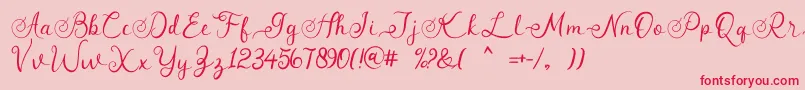 angeline Font – Red Fonts on Pink Background