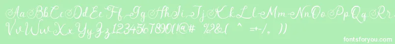 angeline Font – White Fonts on Green Background