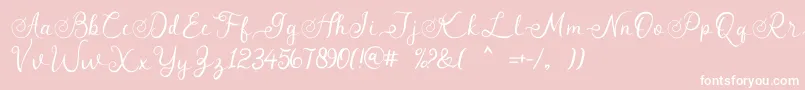 angeline Font – White Fonts on Pink Background