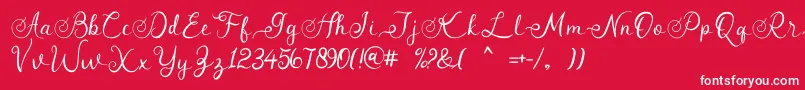angeline Font – White Fonts on Red Background