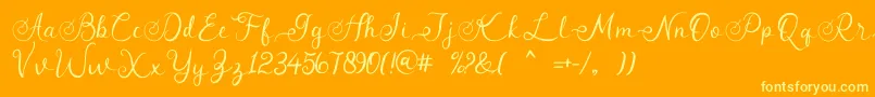 angeline Font – Yellow Fonts on Orange Background