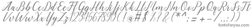 angeline-fontti – harmaat kirjasimet valkoisella taustalla