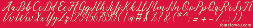 フォントangeline – 赤い背景に緑の文字