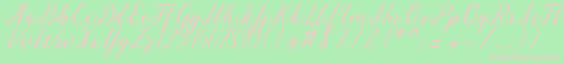 angeline Font – Pink Fonts on Green Background
