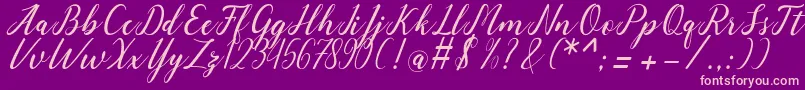 angeline Font – Pink Fonts on Purple Background