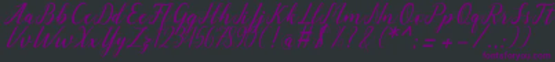 angeline Font – Purple Fonts on Black Background
