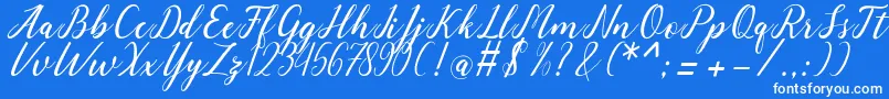 angeline Font – White Fonts on Blue Background
