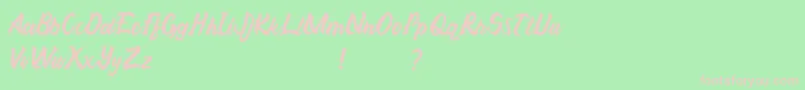 Angelive Font – Pink Fonts on Green Background