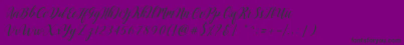 Fonte Angellie Script – fontes pretas em um fundo violeta