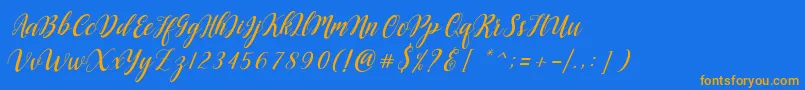 fuente Angellie Script – Fuentes Naranjas Sobre Fondo Azul