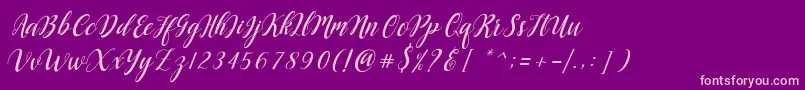 Angellie Script Font – Pink Fonts on Purple Background