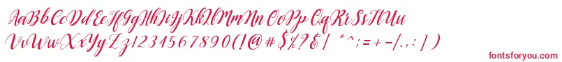 Angellie Script Font – Red Fonts on White Background
