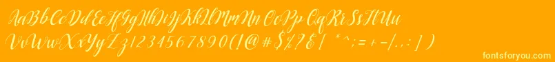 En savoir plus sur la police Angellie Script Police Angellie Script – polices jaunes sur fond orange