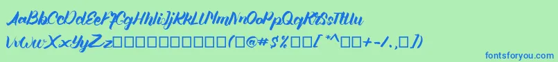 Angellife Font – Blue Fonts on Green Background