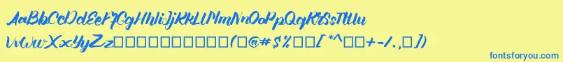 Angellife Font – Blue Fonts on Yellow Background