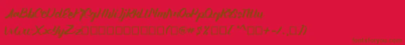 フォントAngellife – 赤い背景に茶色の文字