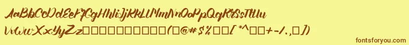 Angellife-fontti – ruskeat fontit keltaisella taustalla