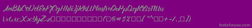 Angellife-fontti – harmaat kirjasimet violetilla taustalla