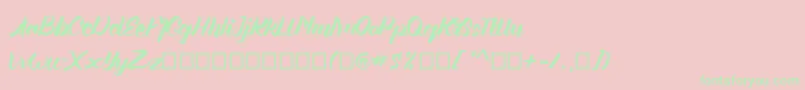 フォントAngellife – ピンクの背景に緑の文字