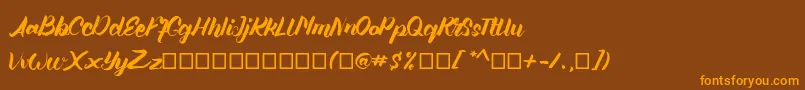 Angellife-fontti – oranssit fontit ruskealla taustalla