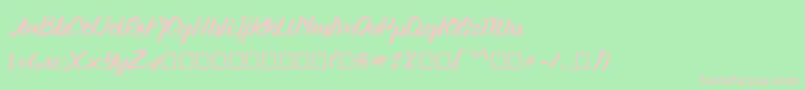 フォントAngellife – 緑の背景にピンクのフォント