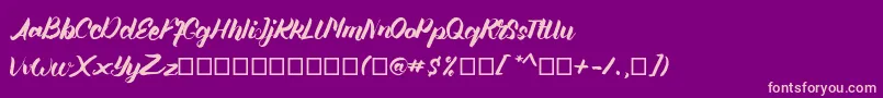 フォントAngellife – 紫の背景にピンクのフォント