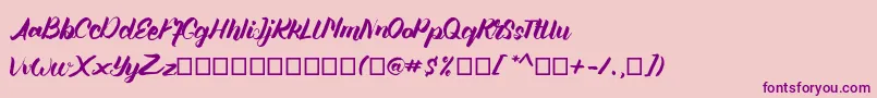 Angellife-fontti – violetit fontit vaaleanpunaisella taustalla