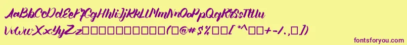 Шрифт Angellife – фиолетовые шрифты на жёлтом фоне