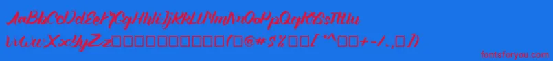 Angellife Font – Red Fonts on Blue Background