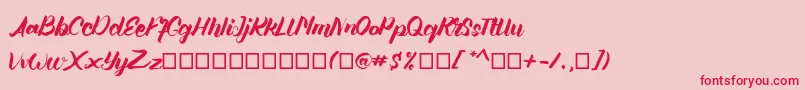 フォントAngellife – ピンクの背景に赤い文字