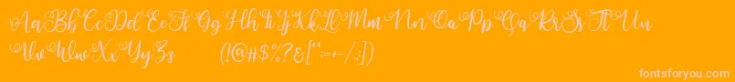 フォントAngellina Demo – オレンジの背景にピンクのフォント