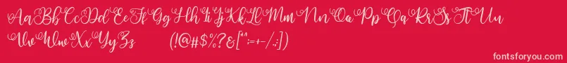 Angellina Demo-Schriftart – Rosa Schriften auf rotem Hintergrund