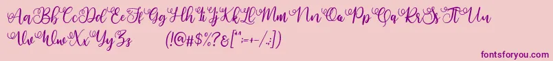 Angellina Demo Font – Purple Fonts on Pink Background