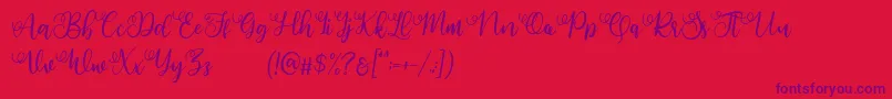 Angellina Demo-Schriftart – Violette Schriften auf rotem Hintergrund