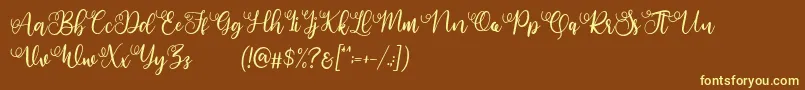 Angellina Demo Font – Yellow Fonts on Brown Background