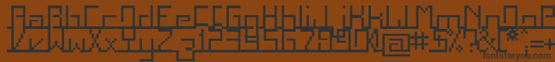 フォントSquarg – 黒い文字が茶色の背景にあります