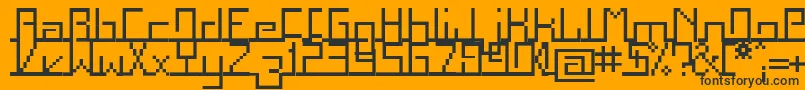 Squarg-Schriftart – Schwarze Schriften auf orangefarbenem Hintergrund