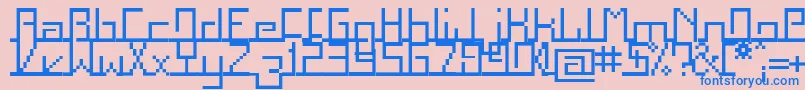Squarg Font – Blue Fonts on Pink Background